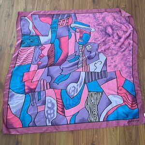 Picasso pink and purple large silk scarf
